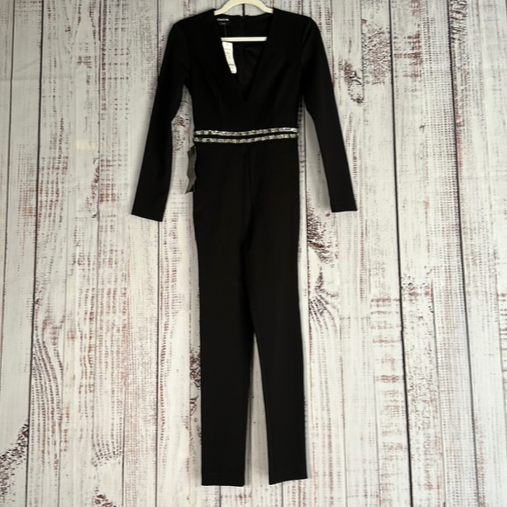 NWT Bebe Sasha vnk waist embl jumpsuit
